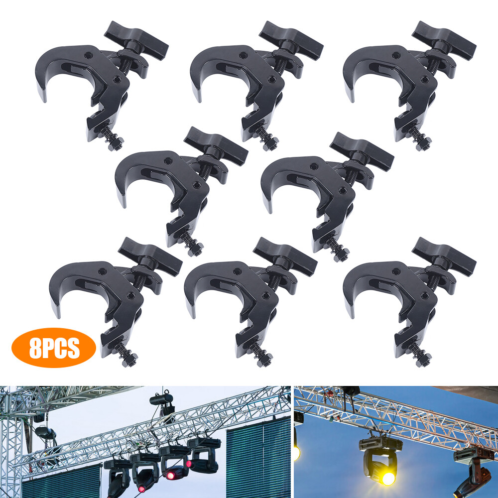 8Pcs Stage Par Light Clamp Hook Heavy Duty Truss Clamp Kit 330 LBS For 40mm-52mm