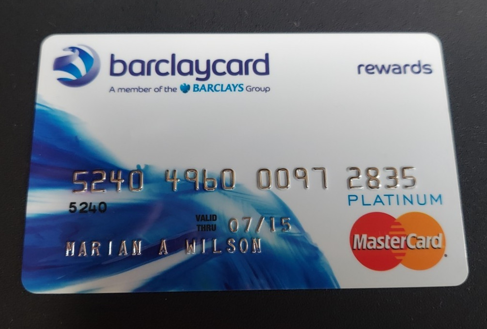 Barclaycard Exp Platinum Mastercard 2015, Unsigned, No Value on Card, Gentle Use