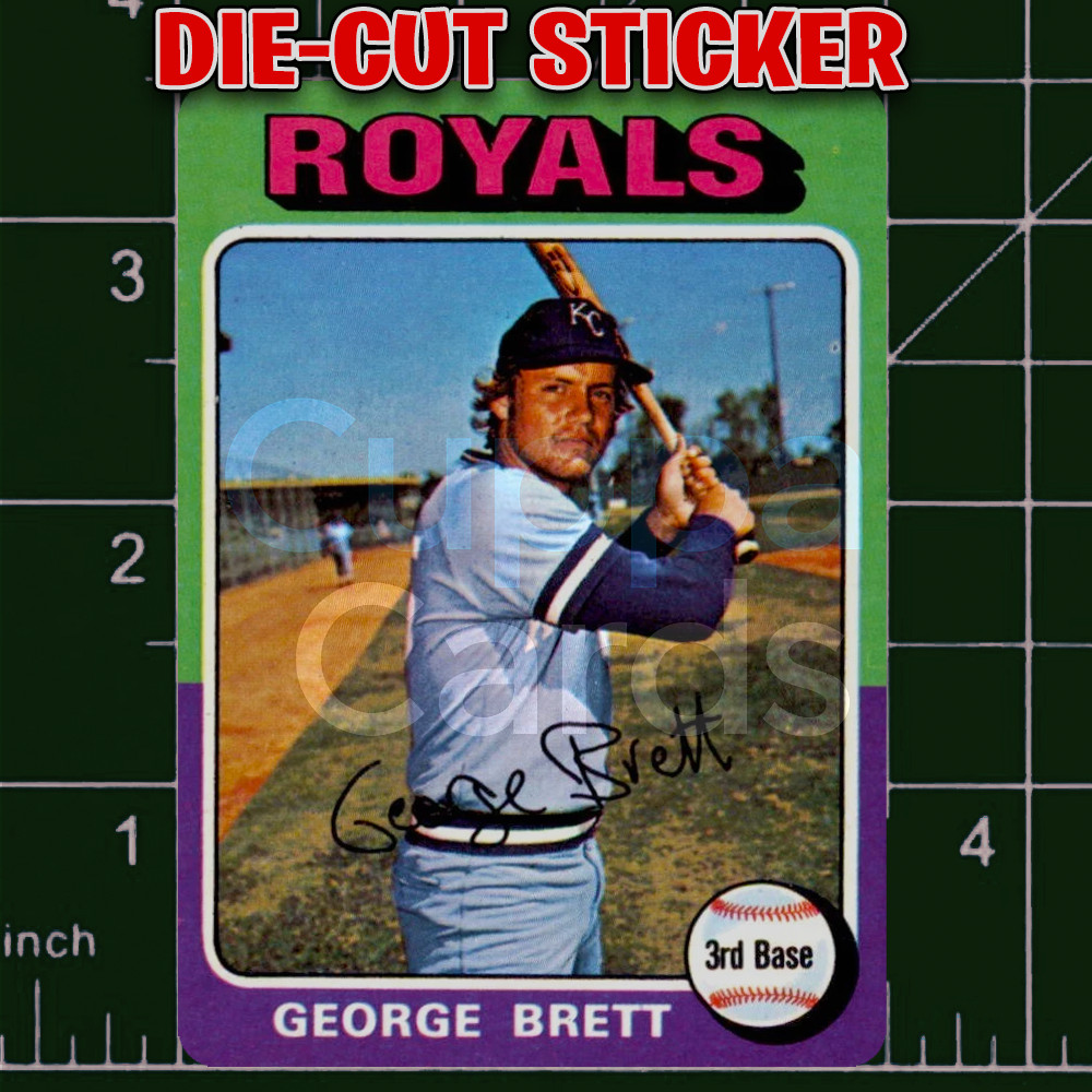 George Brett, 1975 Topps baseball Rookie Card RC #228 | Die-Cut Replica Sticker
