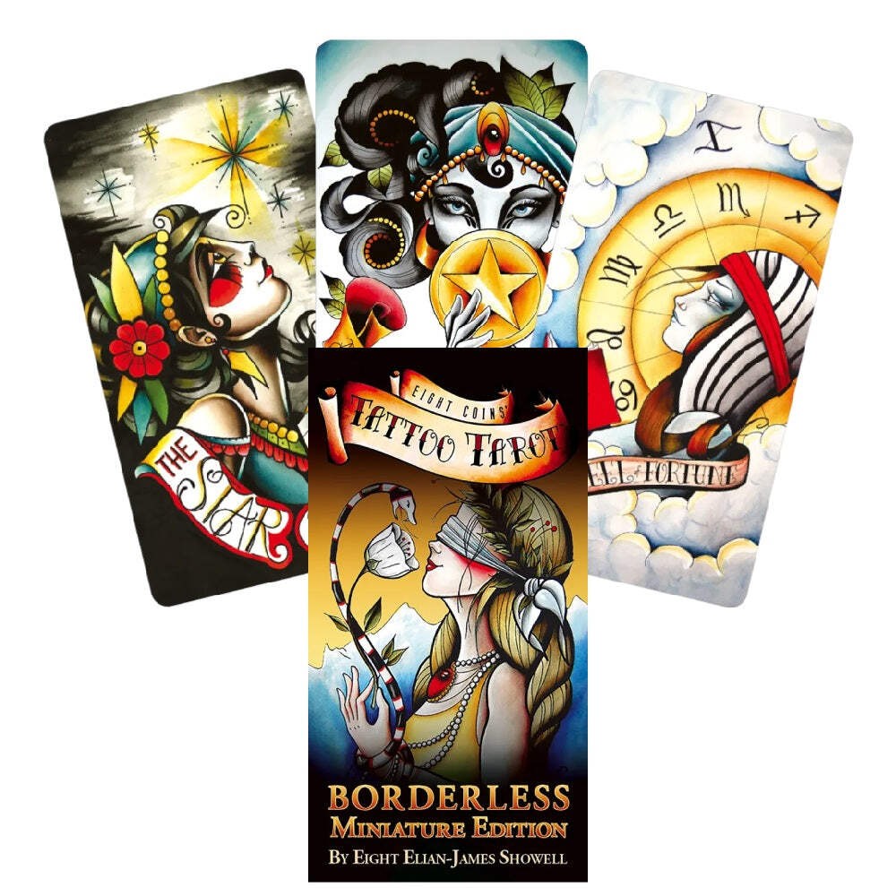 Eight Coins Tattoo Tarot Borderless Miniature Edition US Games Systems