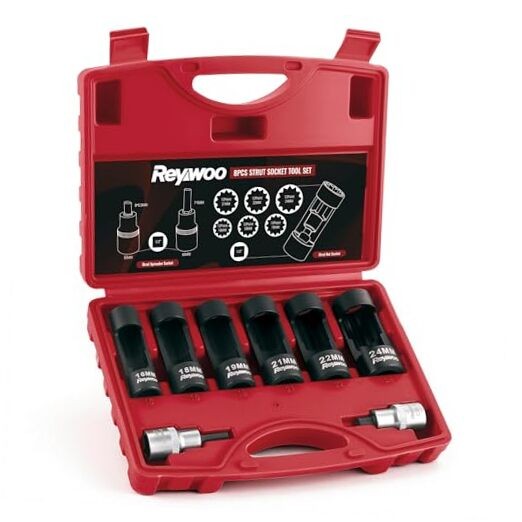 Strut Nut Socket Set, 8Pcs Suspension Strut Spreader Tool 16mm 18mm 19mm 21mm 