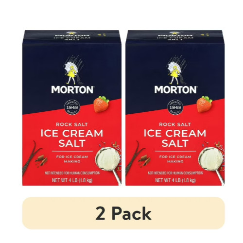 (2 pack) Morton® Ice Cream Salt, Rock Salt for Ice Cream Making, 4 lb Box