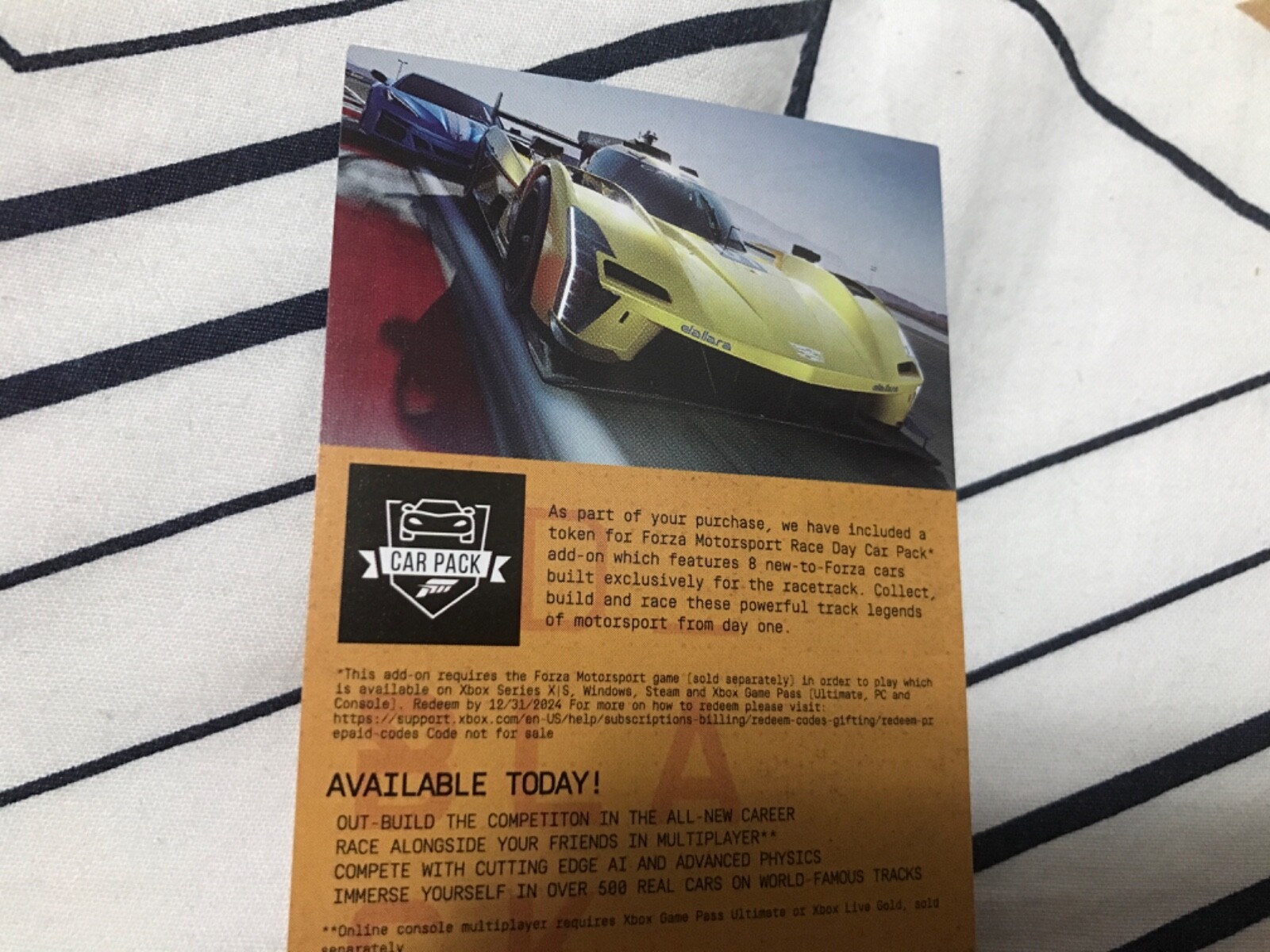 Forza Motorsport Race Day Car Pack Code Only