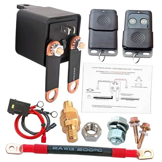 3/8" Side Post Remote Battery Disconnect Switch 12V Battery Kill Switch for 