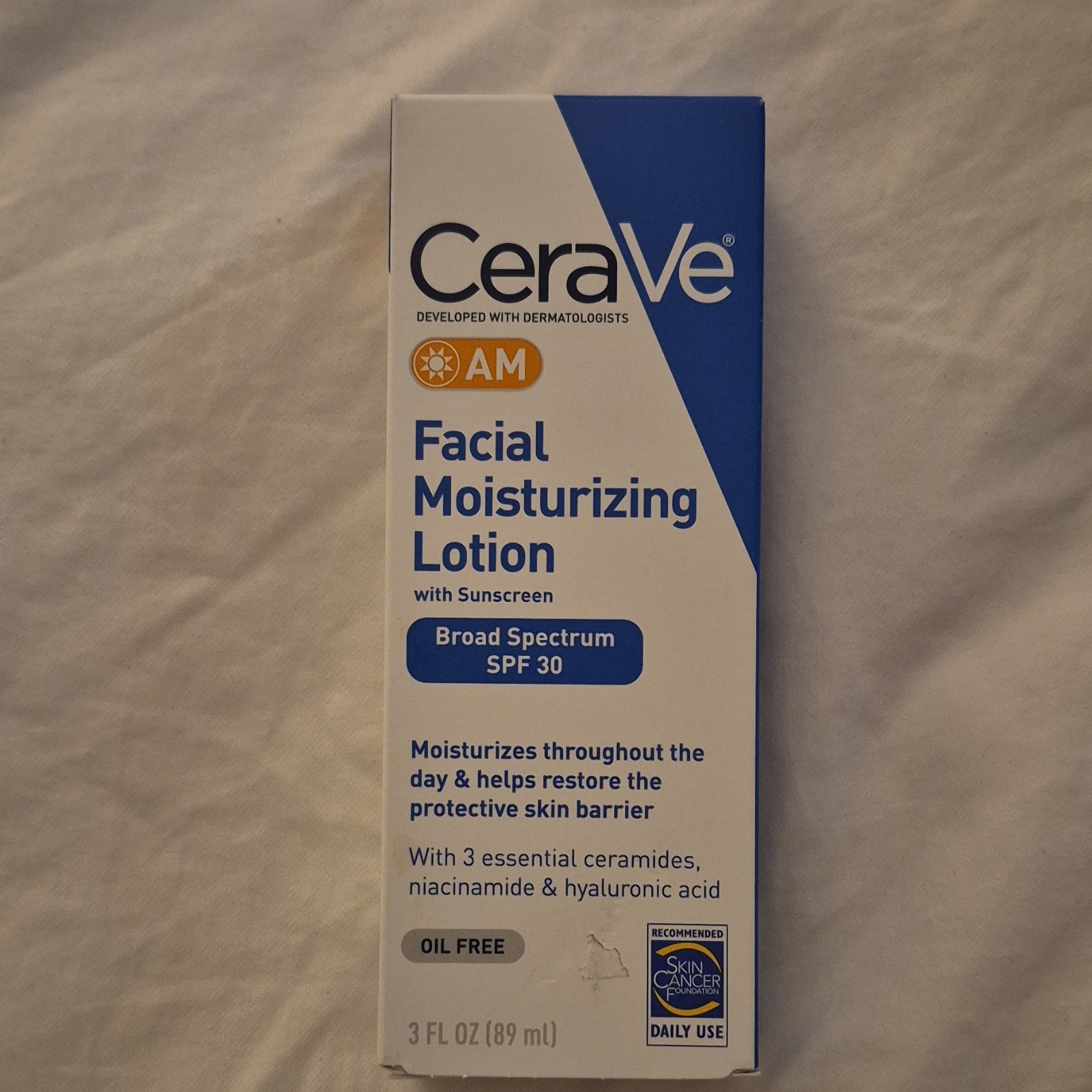 CeraVe AM Facial Moisturizing Lotion Broad Spectrum SPF 30 Oil-Free 3 fl oz