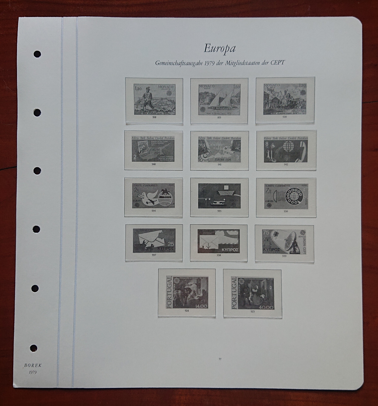Form Sheet Europe Community Edition 1979 Member States CEPT Portugal