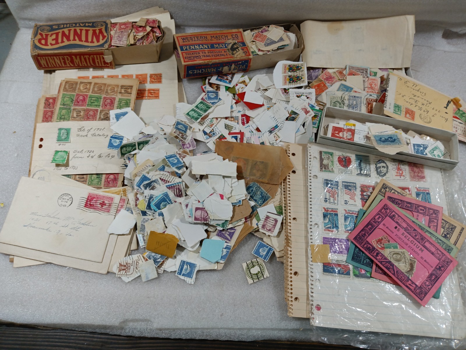 Huge Vintage Stamp Collection Lot of US & Foreign Postage, Hundreds 1930's Up!