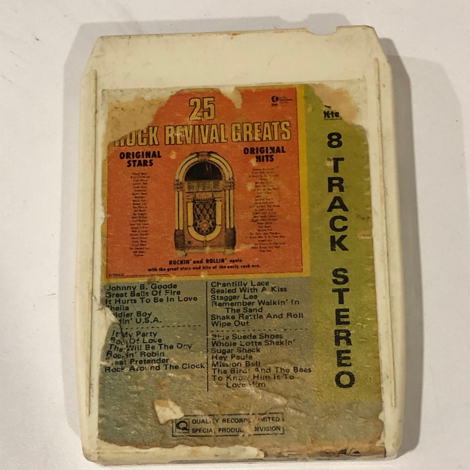 25 Rock Revival Greats 8-Track Tape Various Artists Rock Compilation Vintage