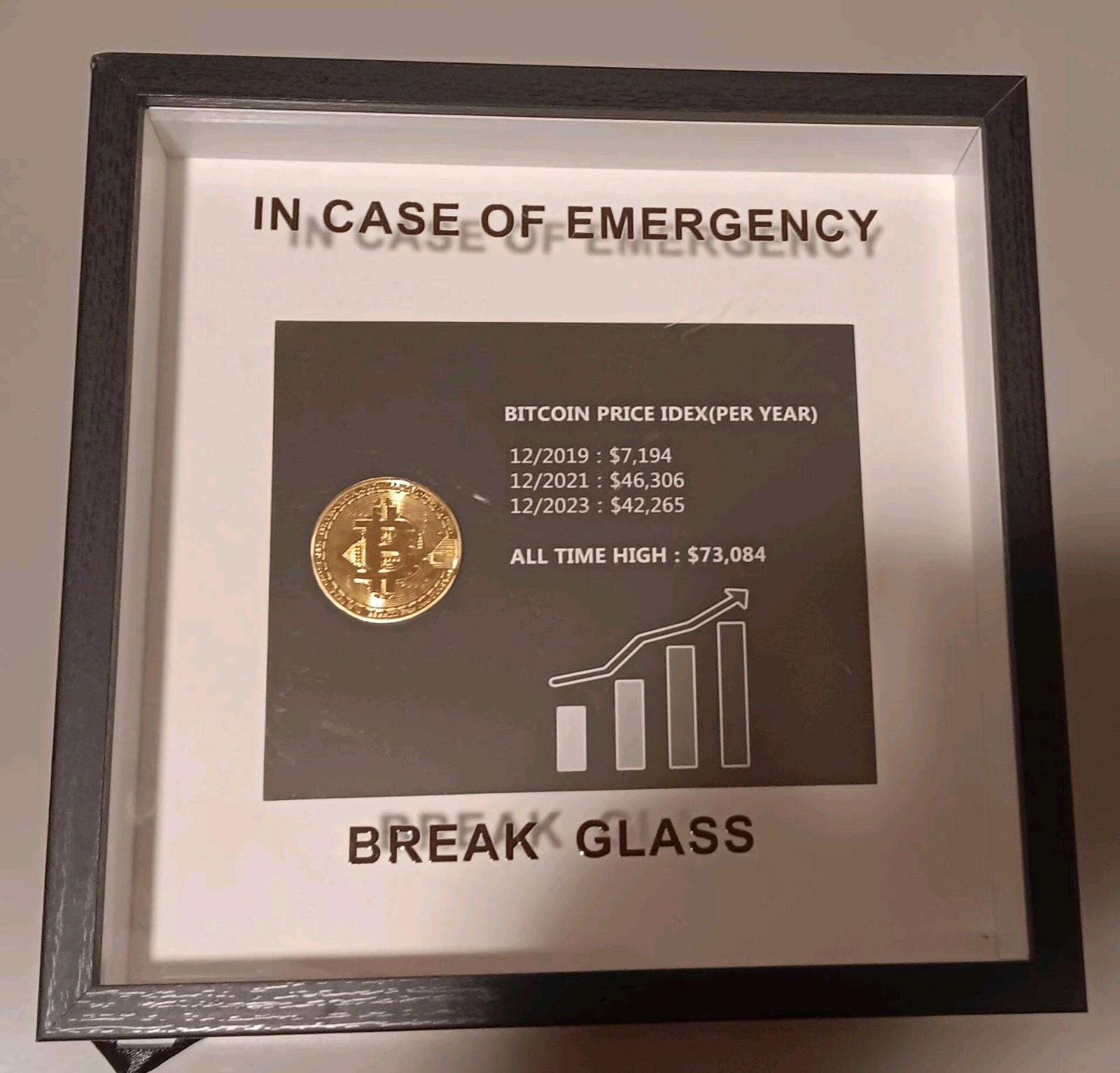 Office Home Donald Trump Bitcoin Collectible Gift Coin Display Shadow Box stock