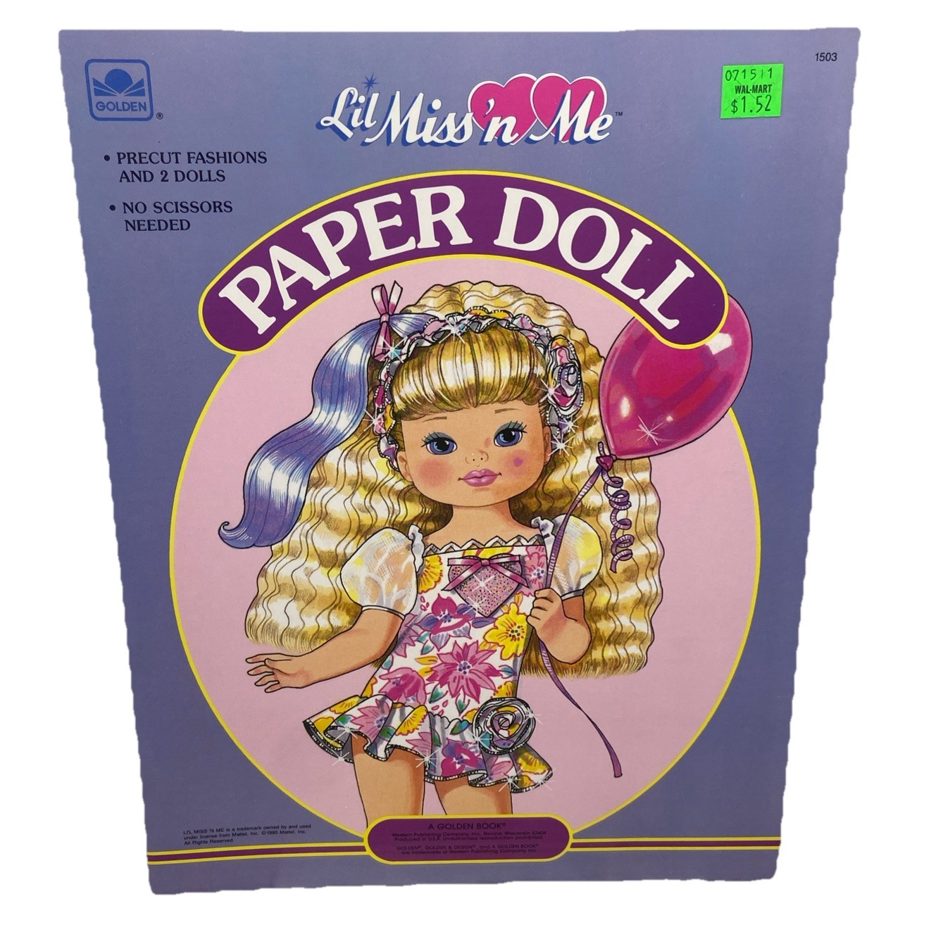 Vintage 1990 Mattel Lil Miss N Me Paper Doll Book Golden Uncut {89}