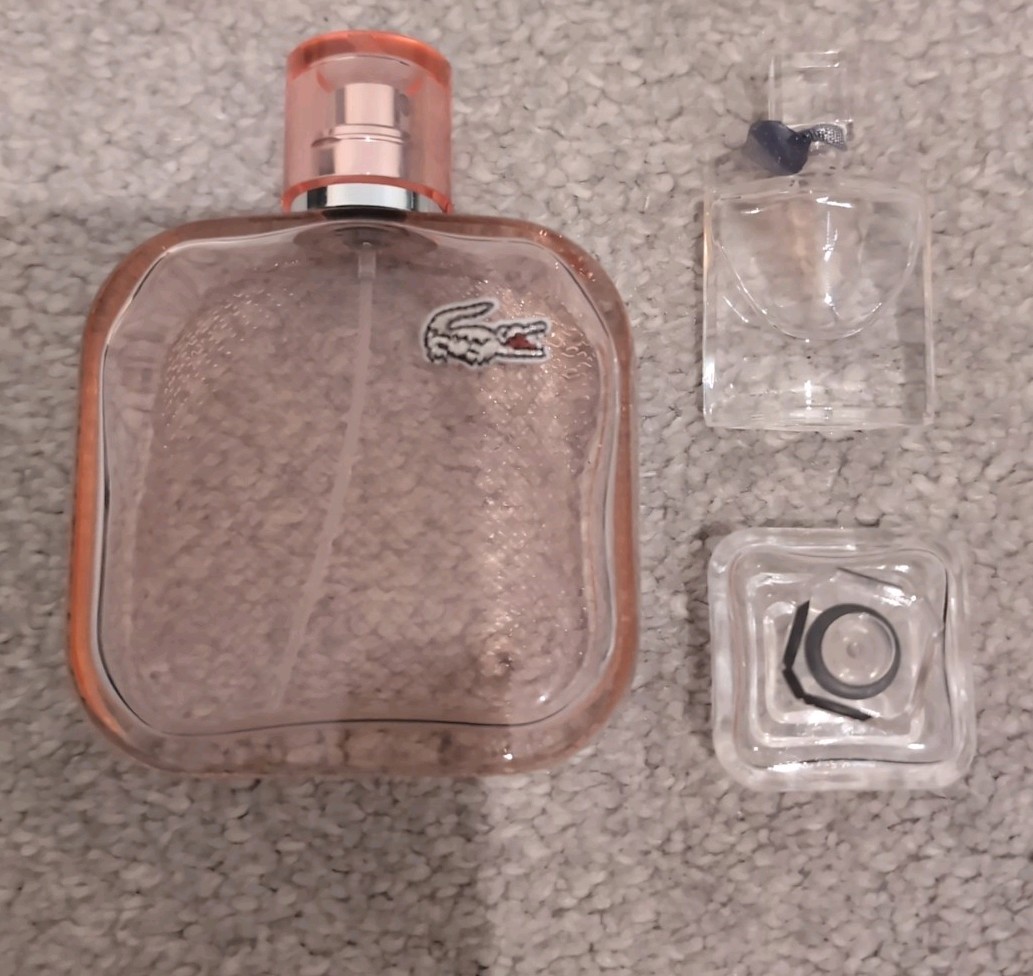 Perfume Empty Bottles Lancome Miniatures & La Coste Pink Eau De Toilette X 3
