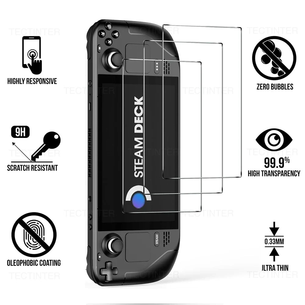 1/2/3PCS 9H Tempered Glass for Valve Steam Deck Console Screen Protector Anti-Sc