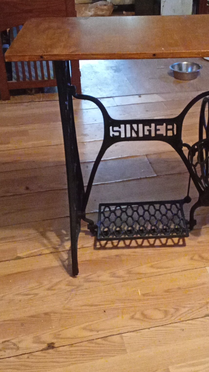 Singer Antique Treadle Sewing Machine Base with Wooden Top Pre-1930