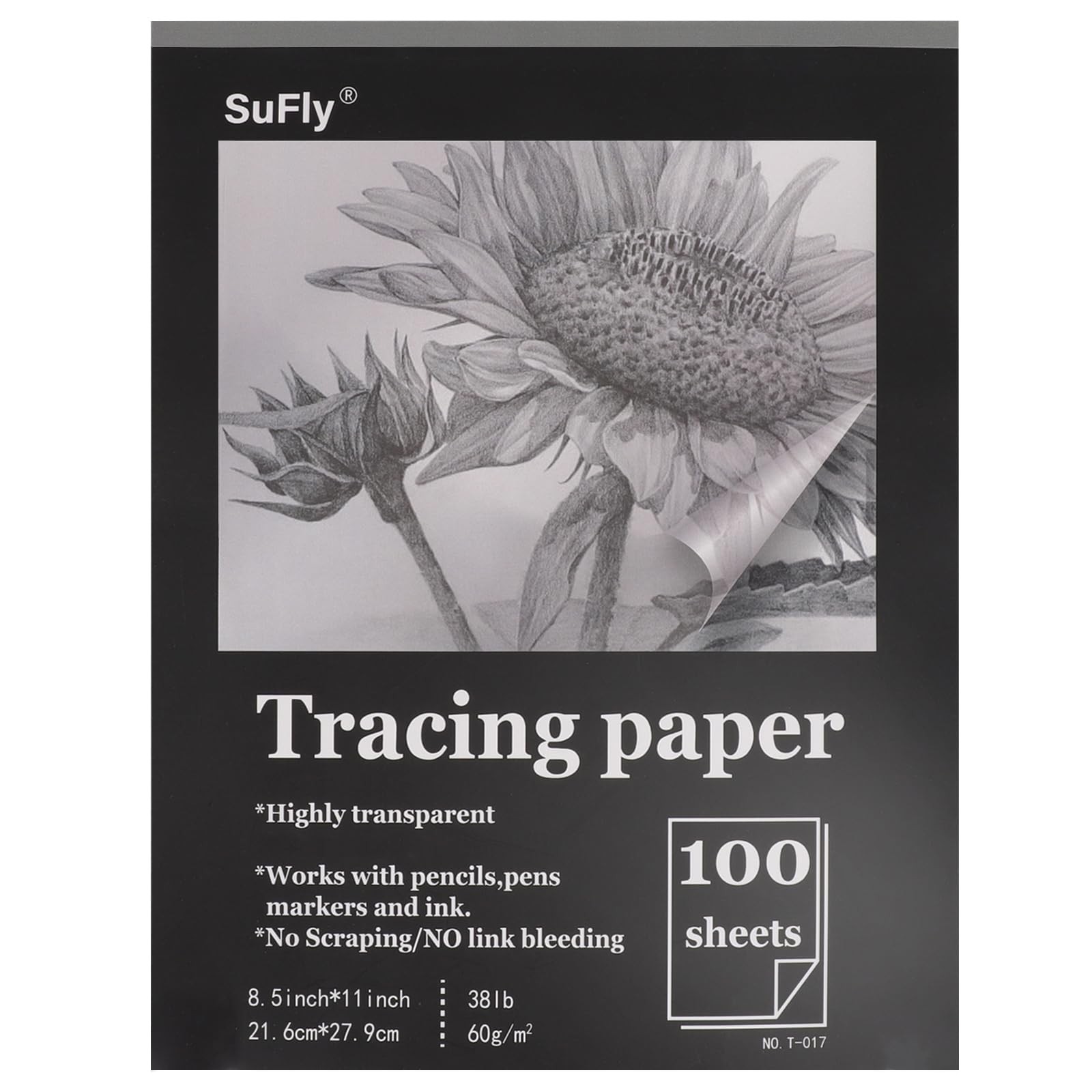 Tracing Paper 8.5x11 inch, 100 Sheets Transparent Vellum Paper for Tracing Pa...