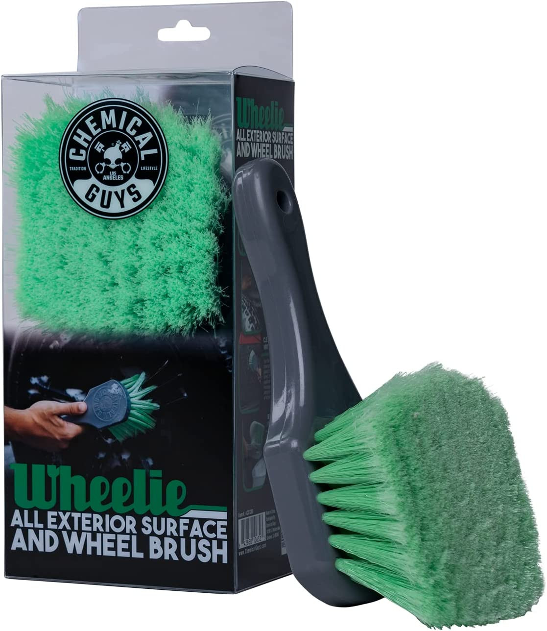 Wheelie All Exterior Surface and Wheel Brush, Wheel Cleaner Brush with Soft Bris