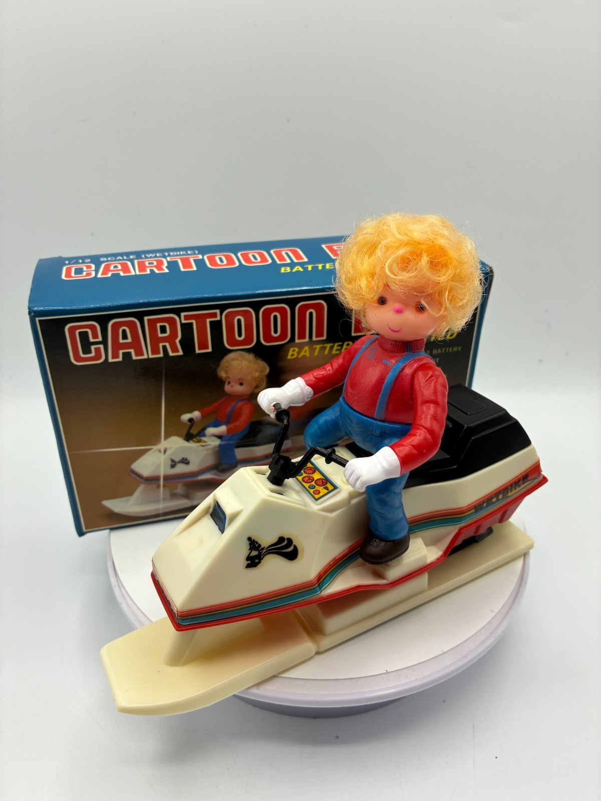 Rare Vintage Wetbike Jet Ski Battery Operated Toy Car & Rider Taiwan WORKS!