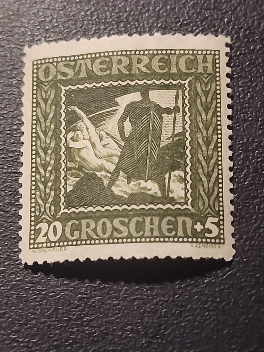 Austria Nebelungen Famous Nude Nymphs and Hagen stamp 1926 MLH A-8