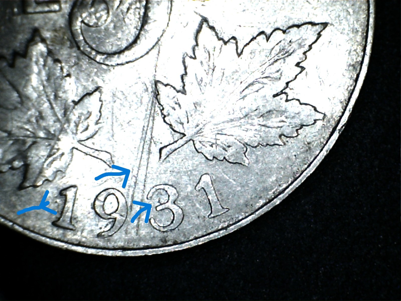 1931 CDN 5 Cent Error Coin, Rare