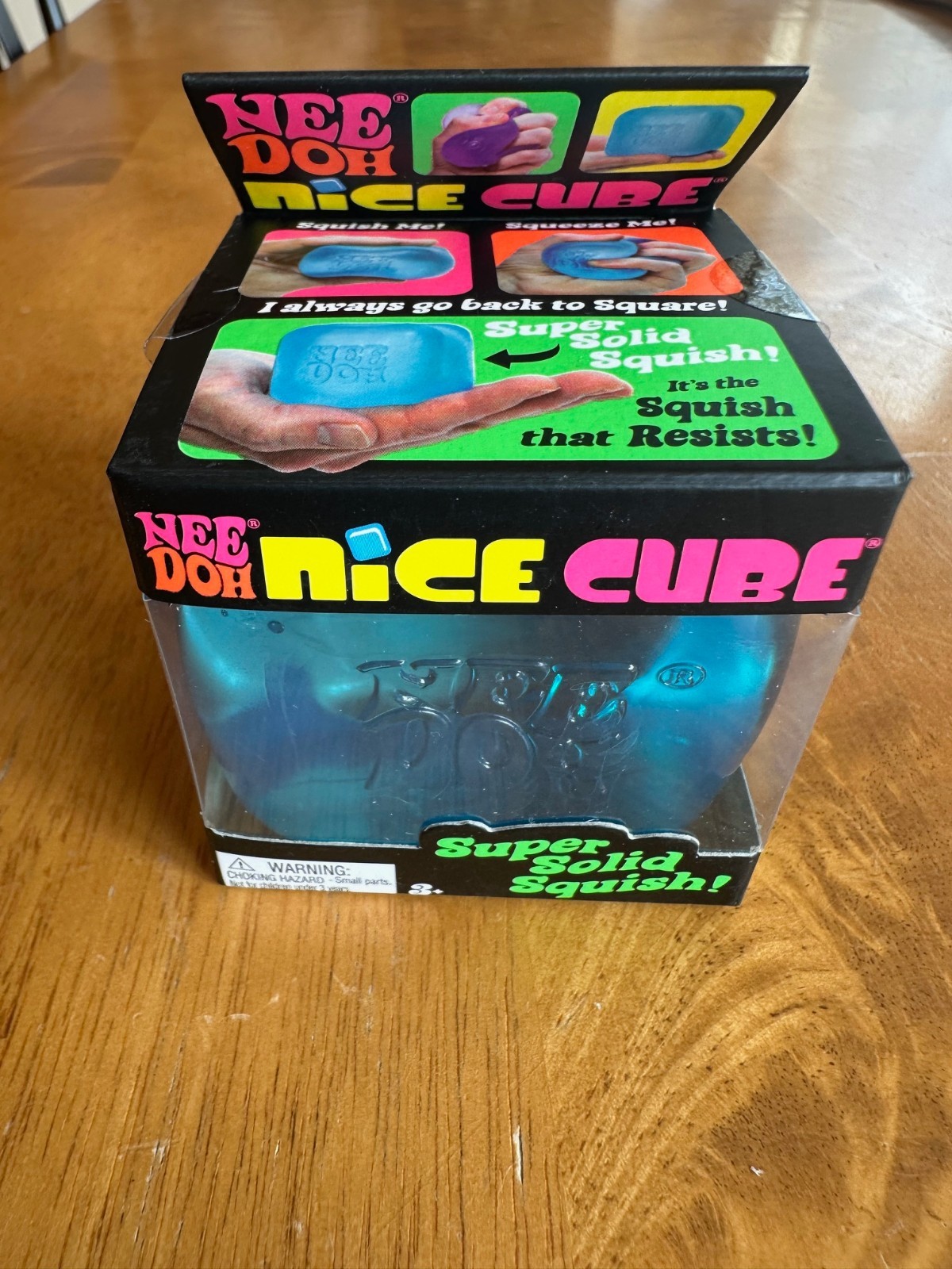 NeeDoh Nice Cube, Satisfying Square Shaped Sensory Toy - BLUE