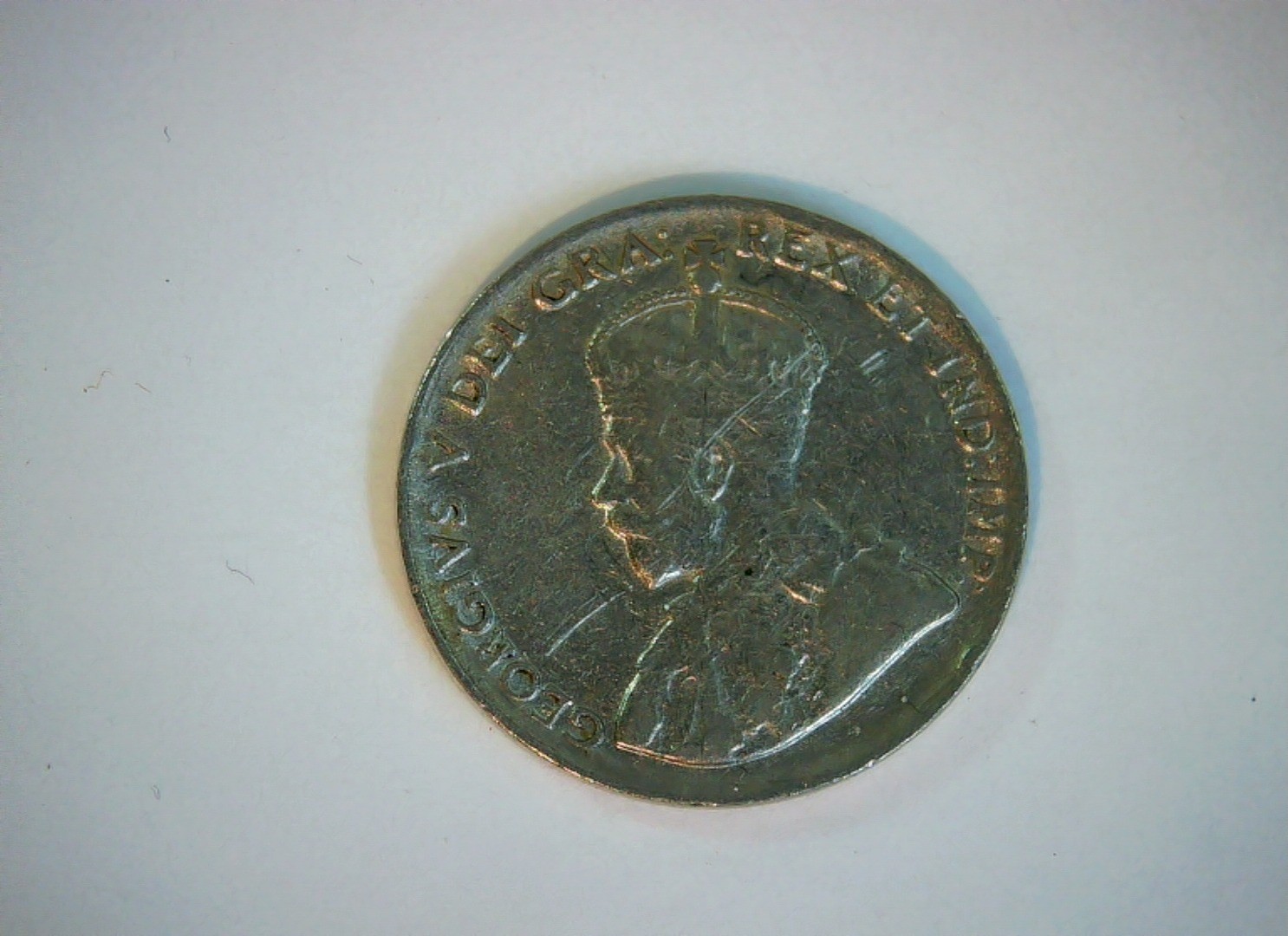 Canada 1936 5 Cents George V (Small Crown) / Maple Leaves Coin