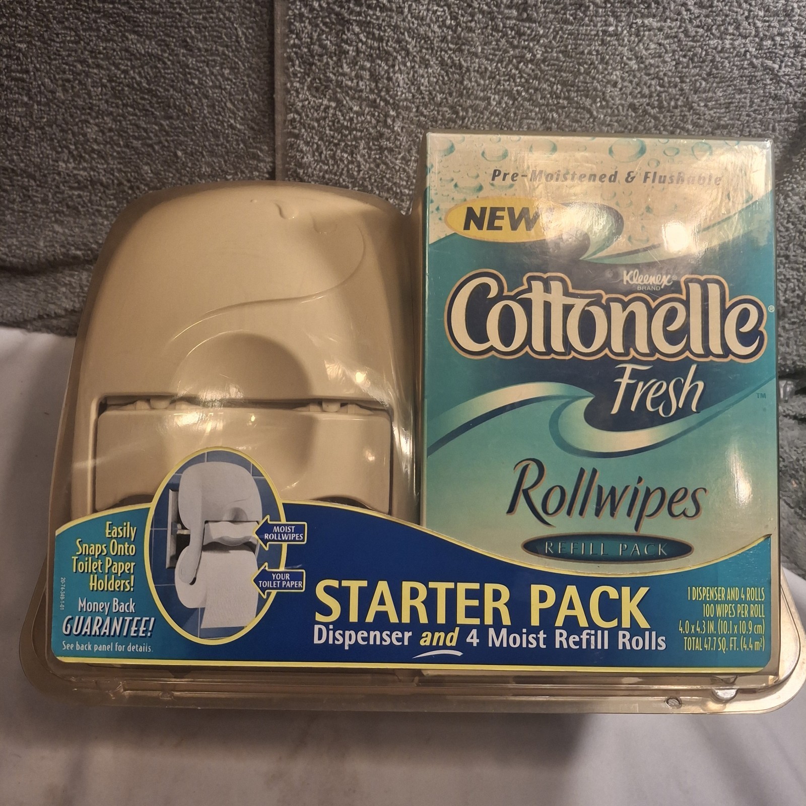 Cottonelle Fresh Roll Wipes Dispenser Starter Pack-Dispenser & 1 Moist Roll