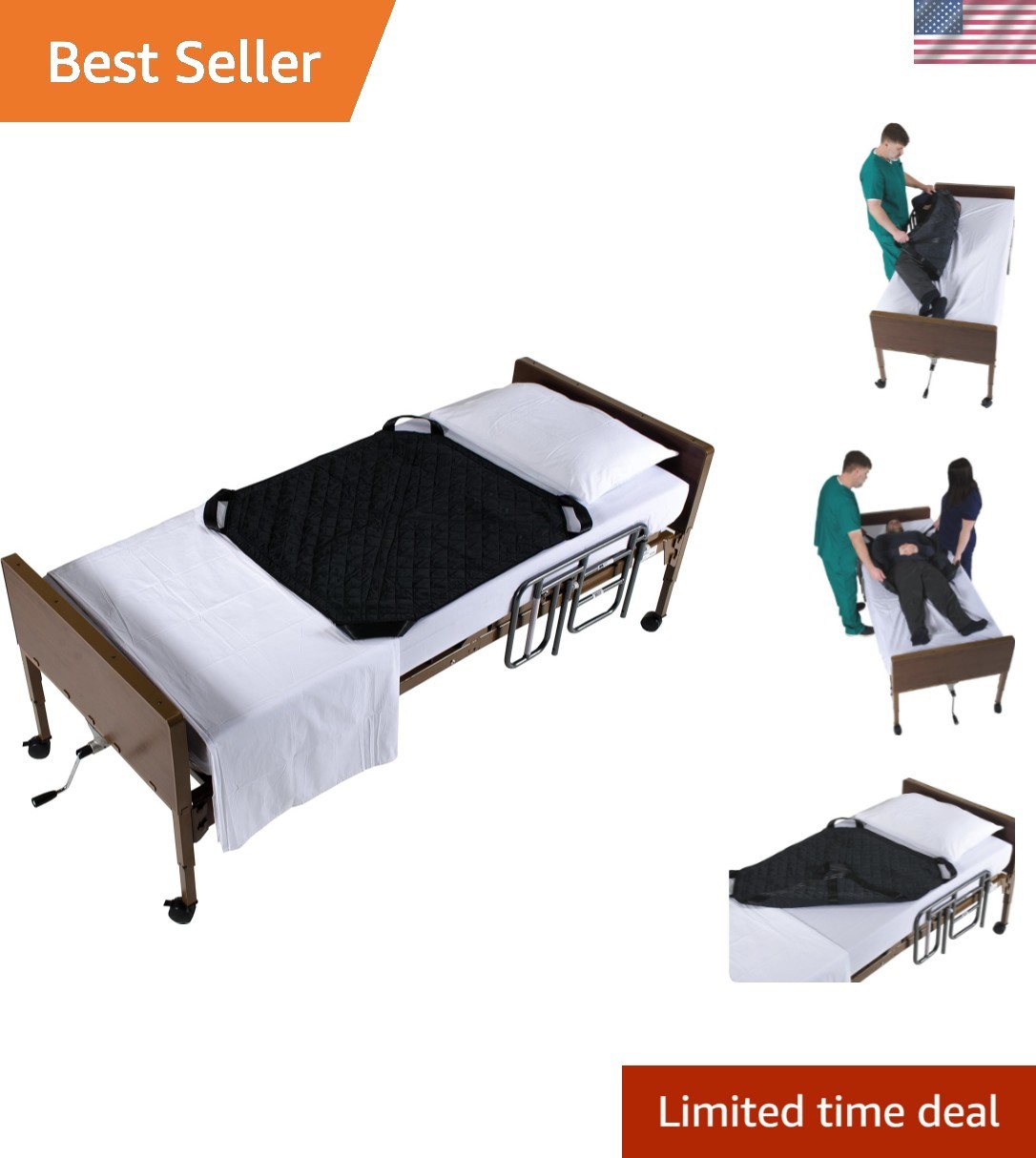 Positioning Sheet with Handles PA450 for Moving and Turning Patients in Bed, ...