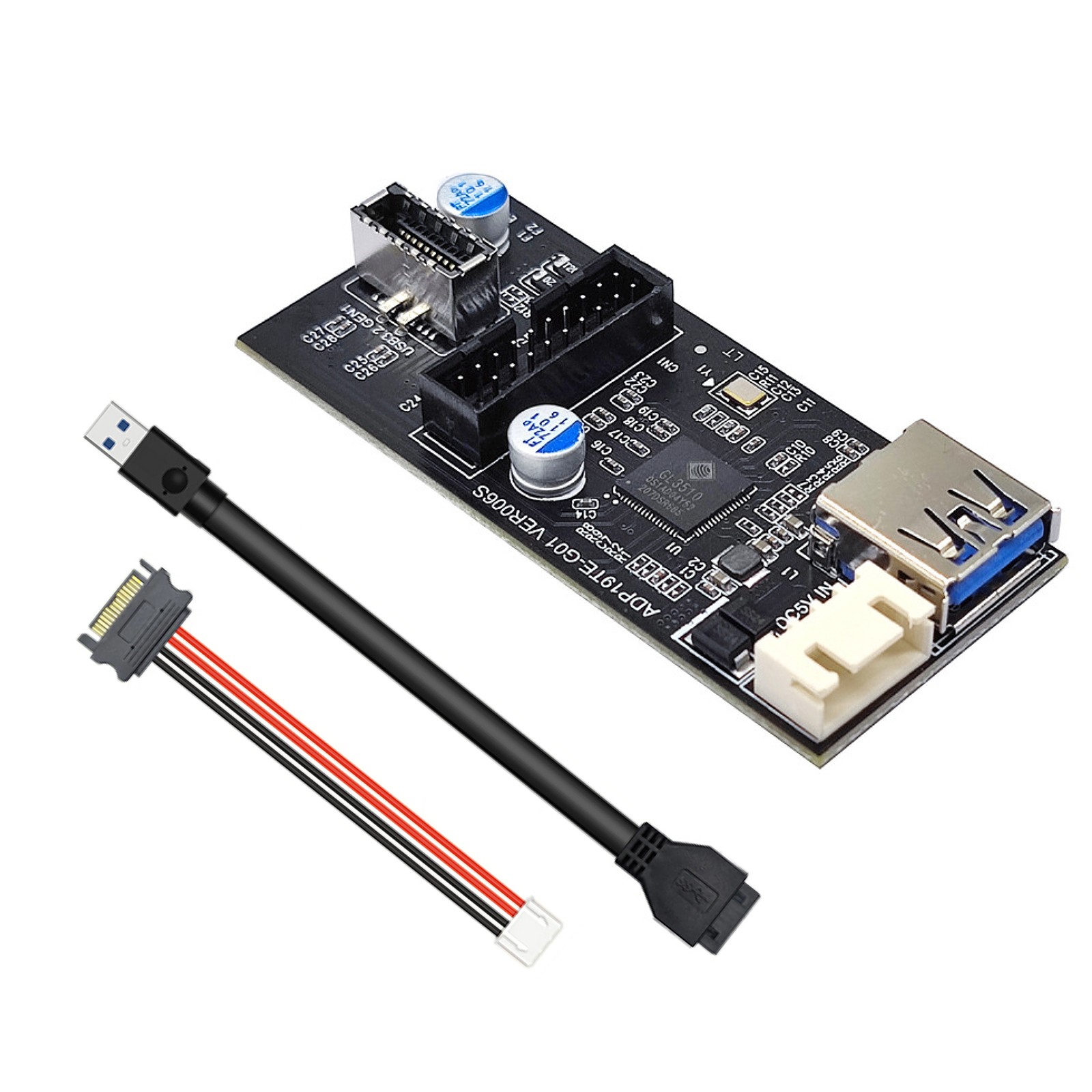 USB 3.2 GEN1 19Pin to Type-E 19Pin Expansion Card Motherboard Adapter Connector