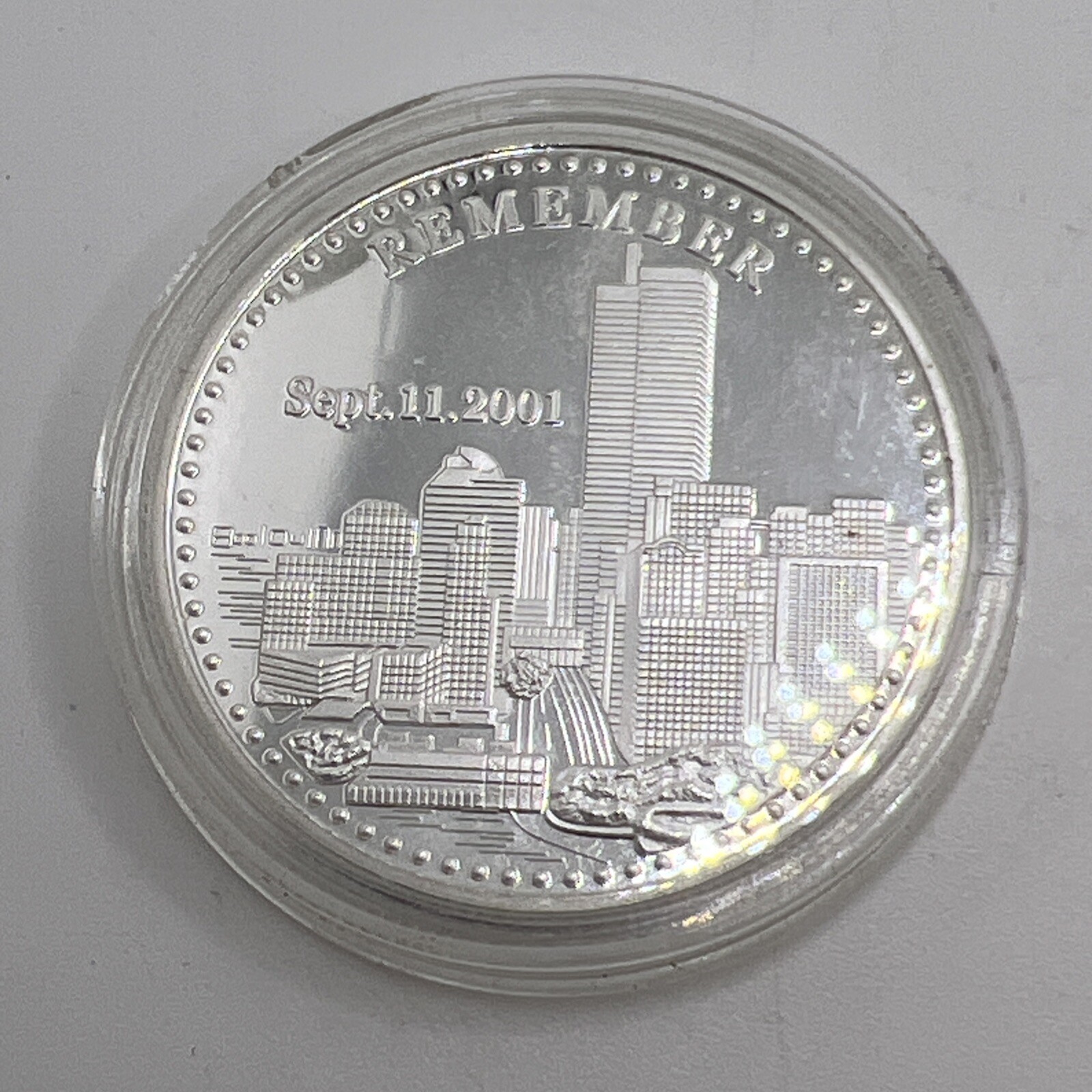 Commemorative Token Remember 11 September 2001. Liberty Statue. Souvenir Freedom