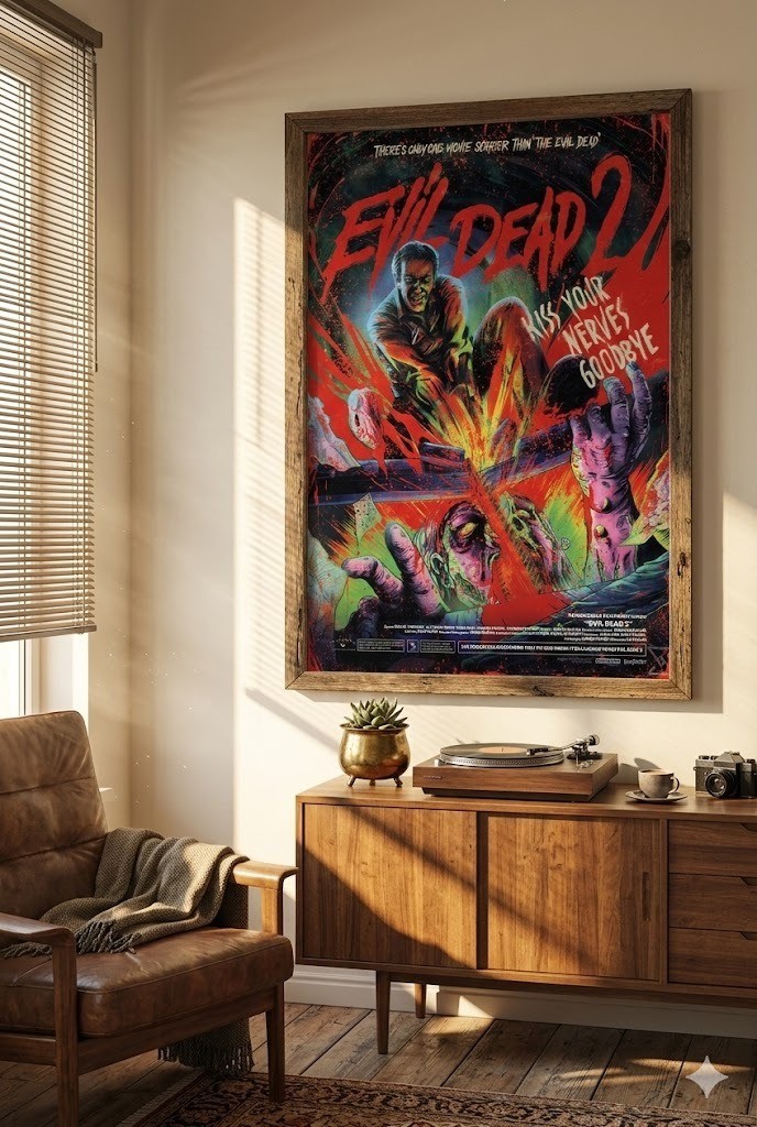 Evil Dead II Movie Poster by Estevan Silveira Horror Cult Classic Wall Art