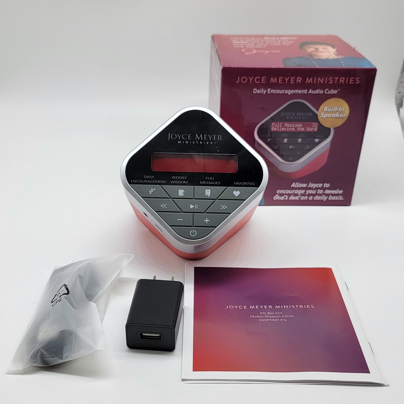 JOYCE MEYER MINISTRIES RARE DAILY BIBLE ENCOURAGEMENT AUDIO CUBE - Open box