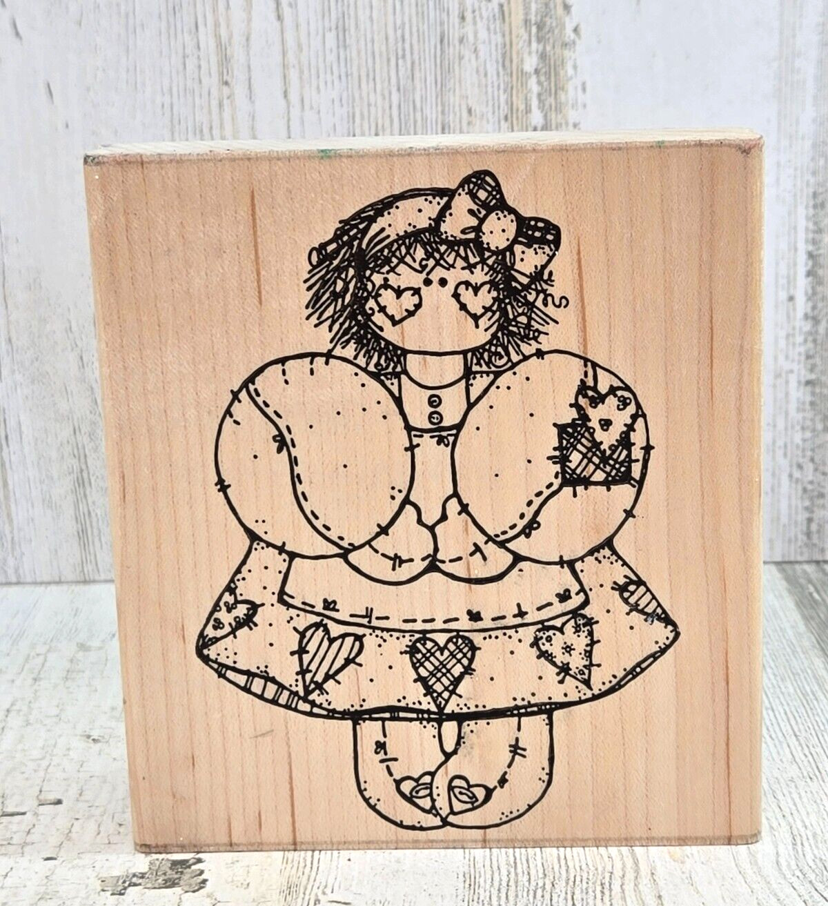 DOTS Miss Februaury Aubrey S156 Wood Mount Rubber Stamp