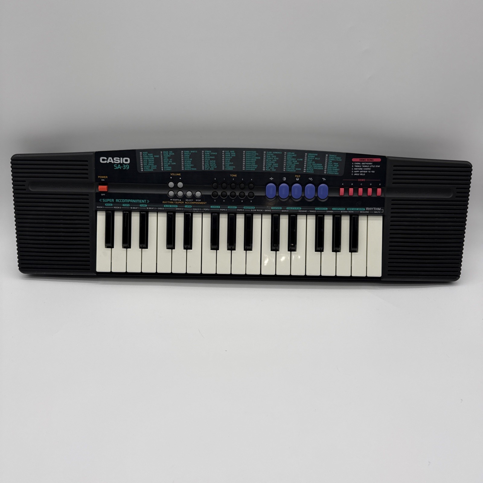 Vintage Casio SA-39 Electronic Keyboard Tested Working-32 Mini Keys-Preowned