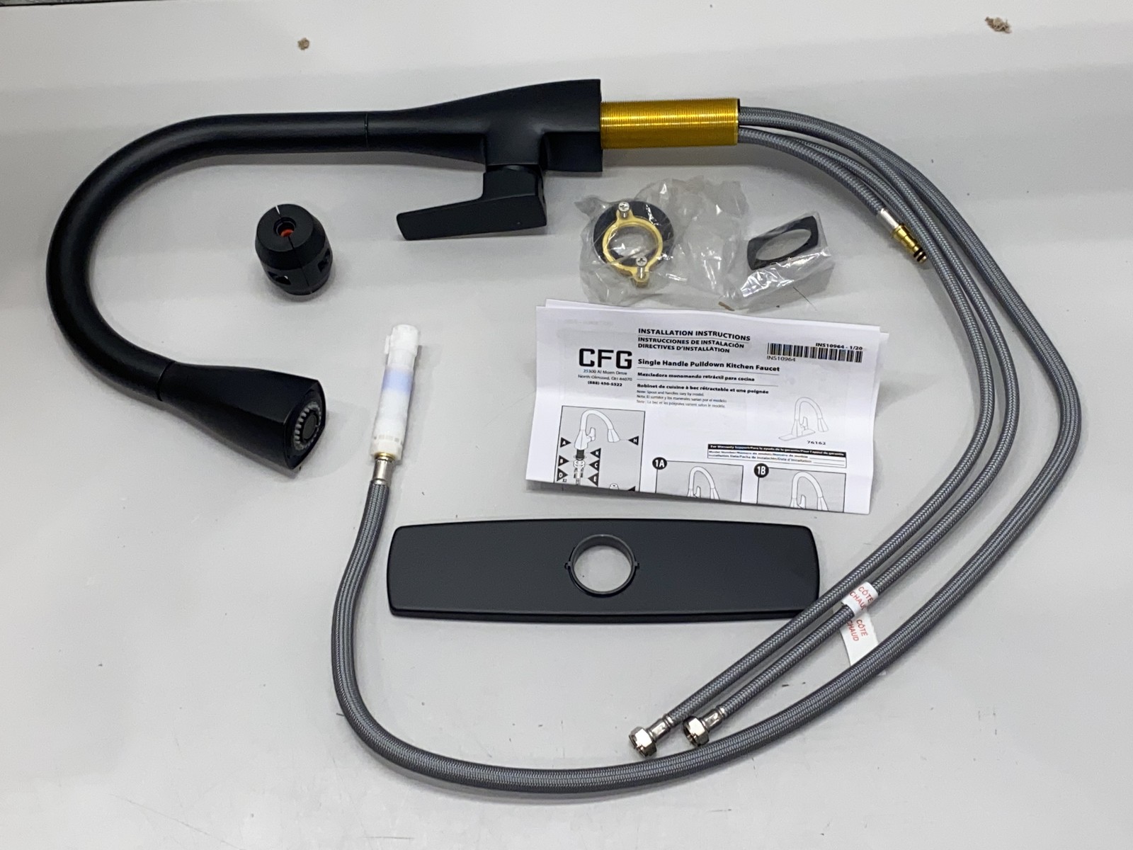 Cleveland Faucet Group One- Handle High Arc Pulldown Kitchen Faucet Matte Black