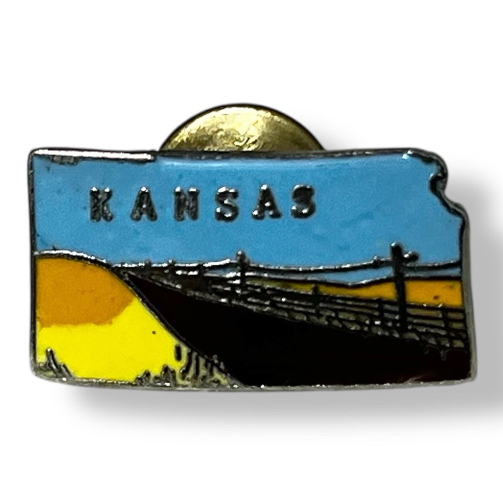 Kansas State Travel Souvenir Lapel Vest Hat Pin A7