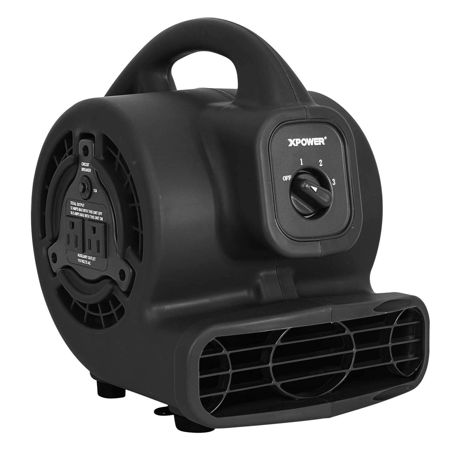XPOWER P80A Mini Mighty 138 W 600 CFM Centrifugal Air Mover, Carpet Dryer, Fl...
