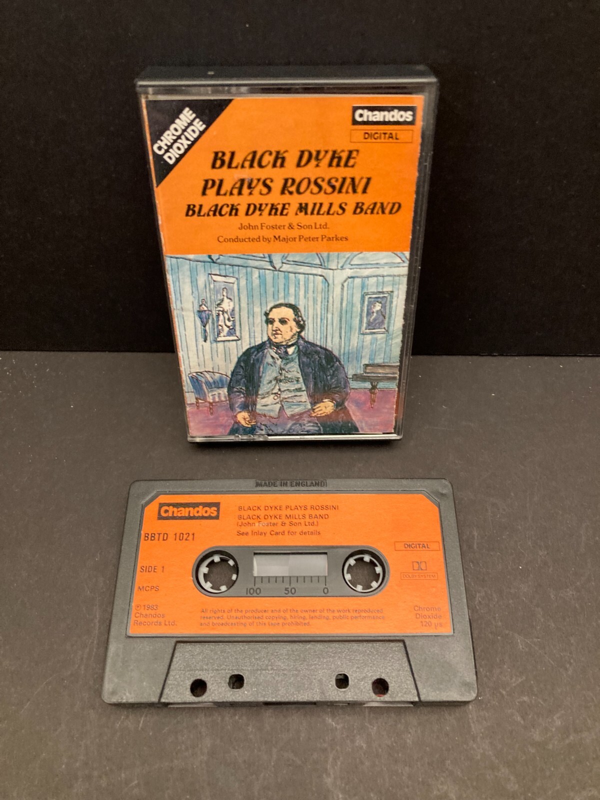 VERY RARE Cassette: Black Dyke Band Plays Rossini - Chandos BBTD 1021 - VG
