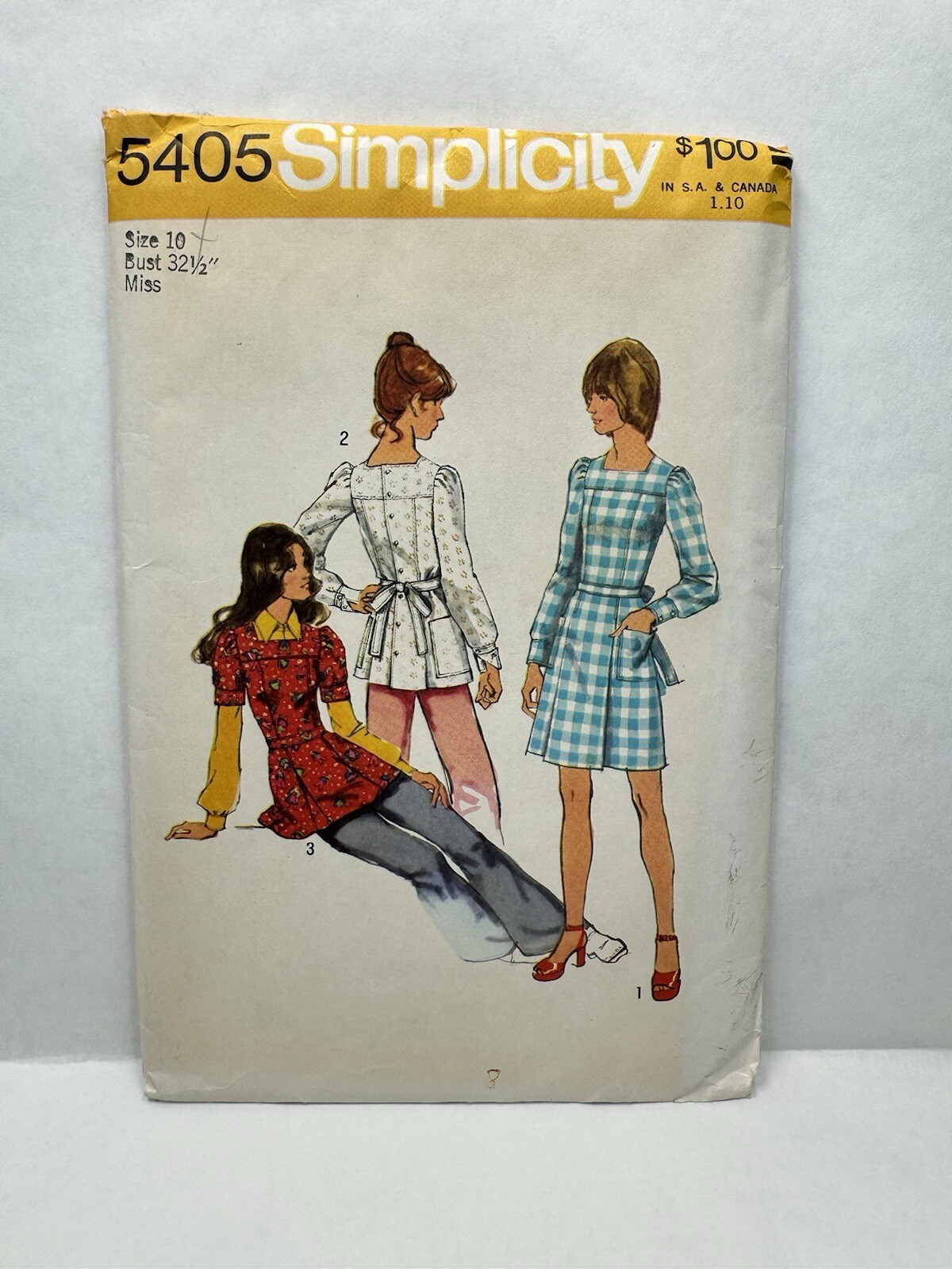 Simplicity 5405 Misses Square Neck Mini Dress Tunic Pattern 10 Bust 32.5" *Uncut