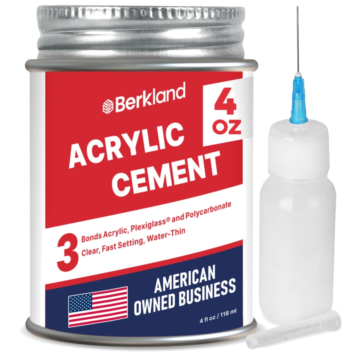 Acrylic Plastic Cement with Applicator Bottle Fast Bonding Clear 4 oz