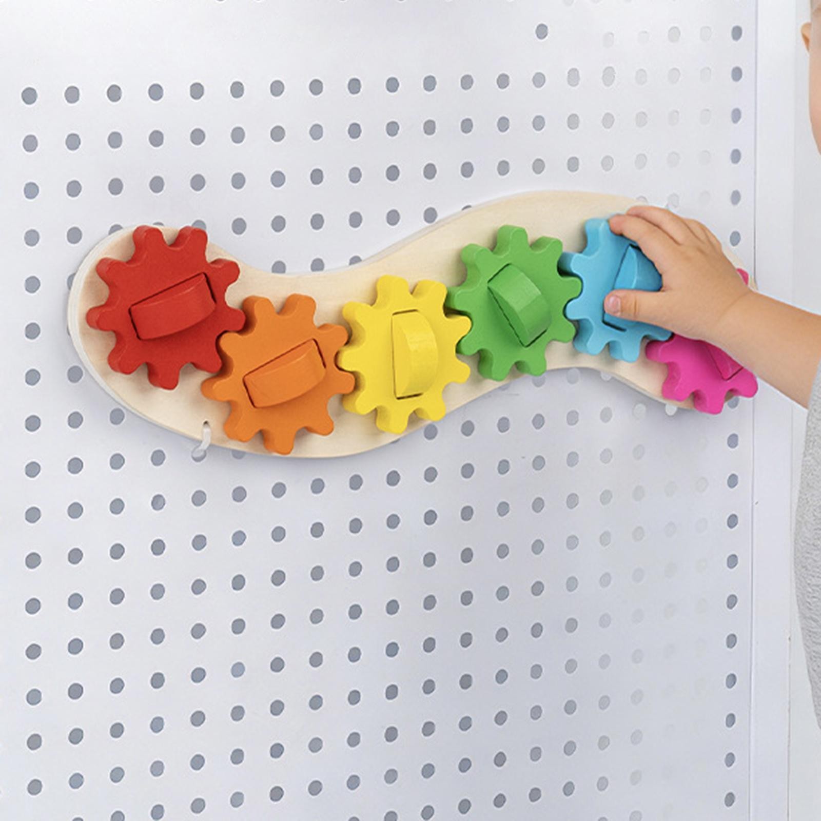 Busy Board Gear Toy Sensory Toy Cause and Effect Birthday Gift Rainbow Preschool