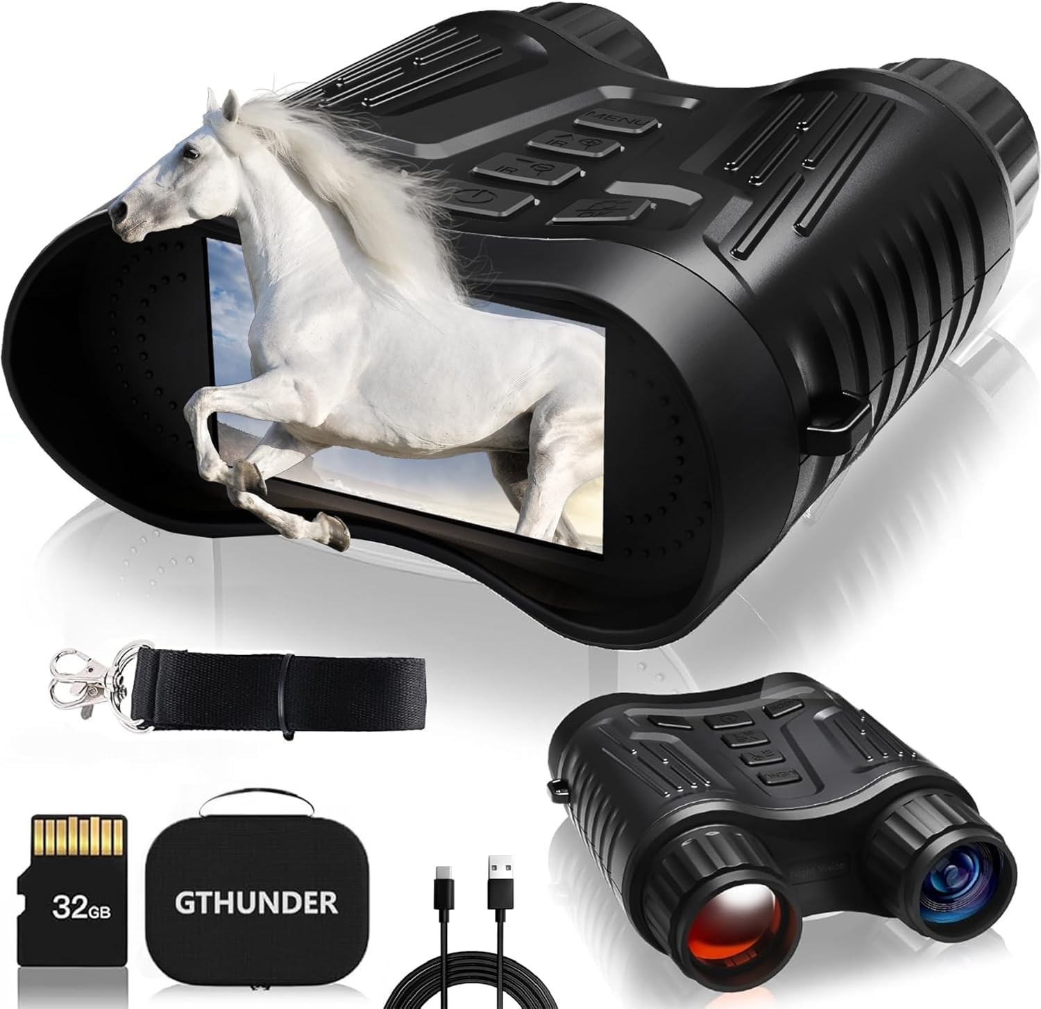 4K Night Vision Goggles, 4000mAH Rechargeable Digital Night Vision Binoculars...