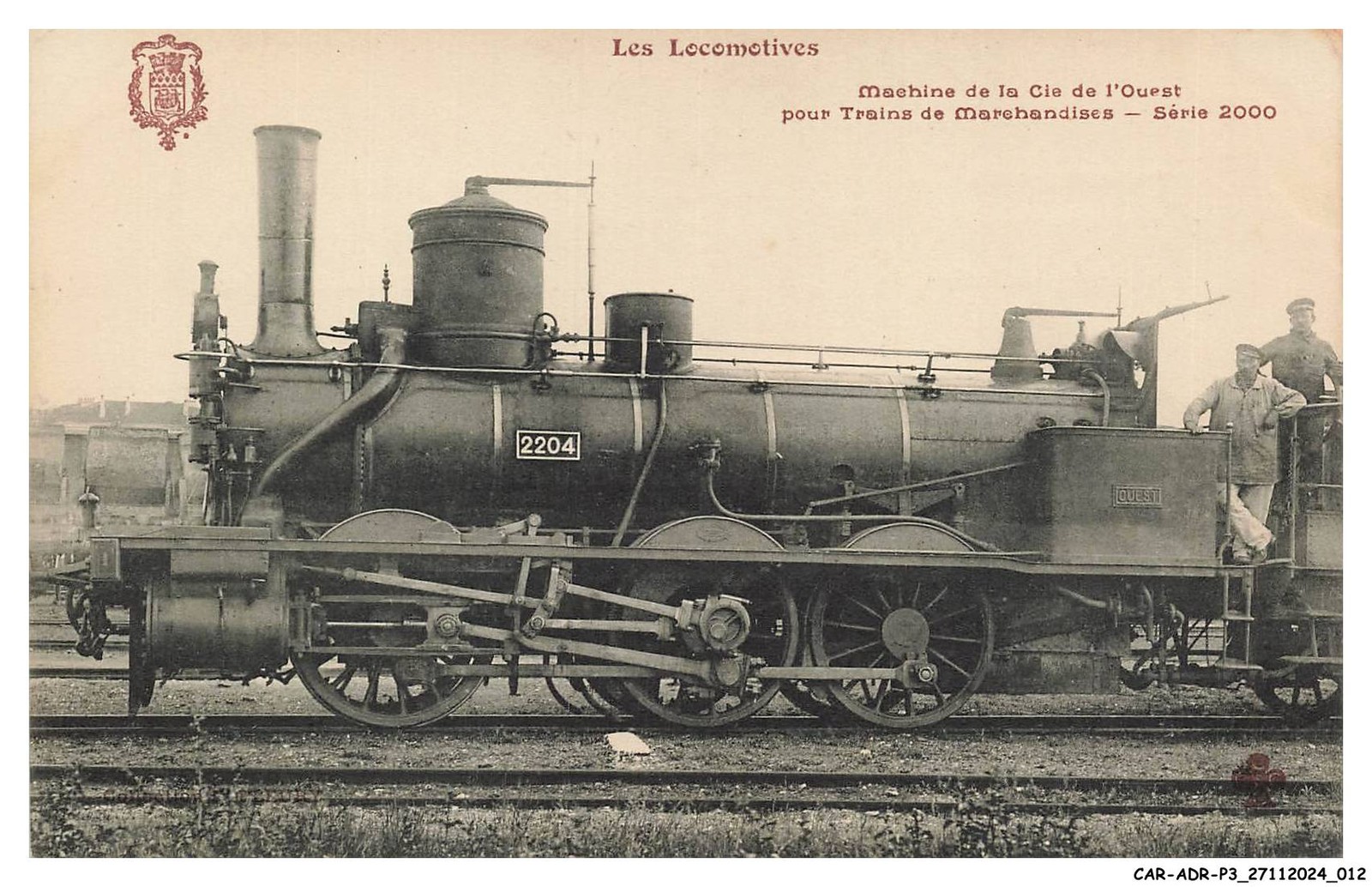 CAR-ADRP3-0132-TRAIN - The Locomotives - Machine From The Cie De L'Ouest For Tra