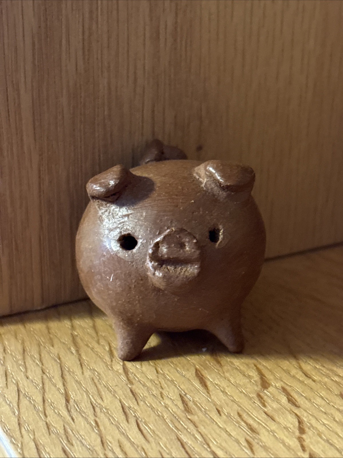 Chanchitos Three-legged Pig Redware Clay Chile Tesoros Vintage, 1.75"h