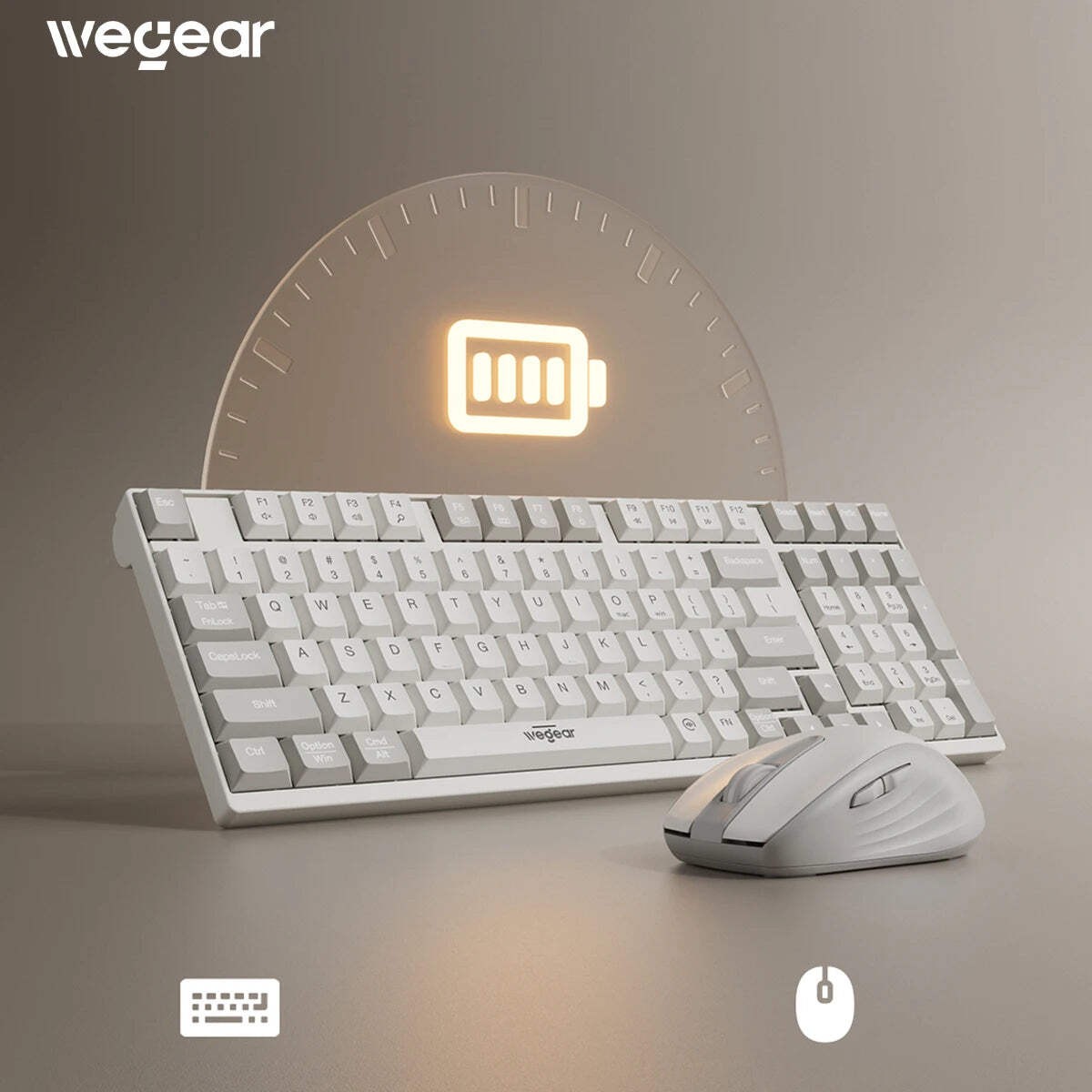Wegear KM3 Wireless Keyboard Mouse Combo – 98 Keys Full Size 2.4GHz Wireless Key