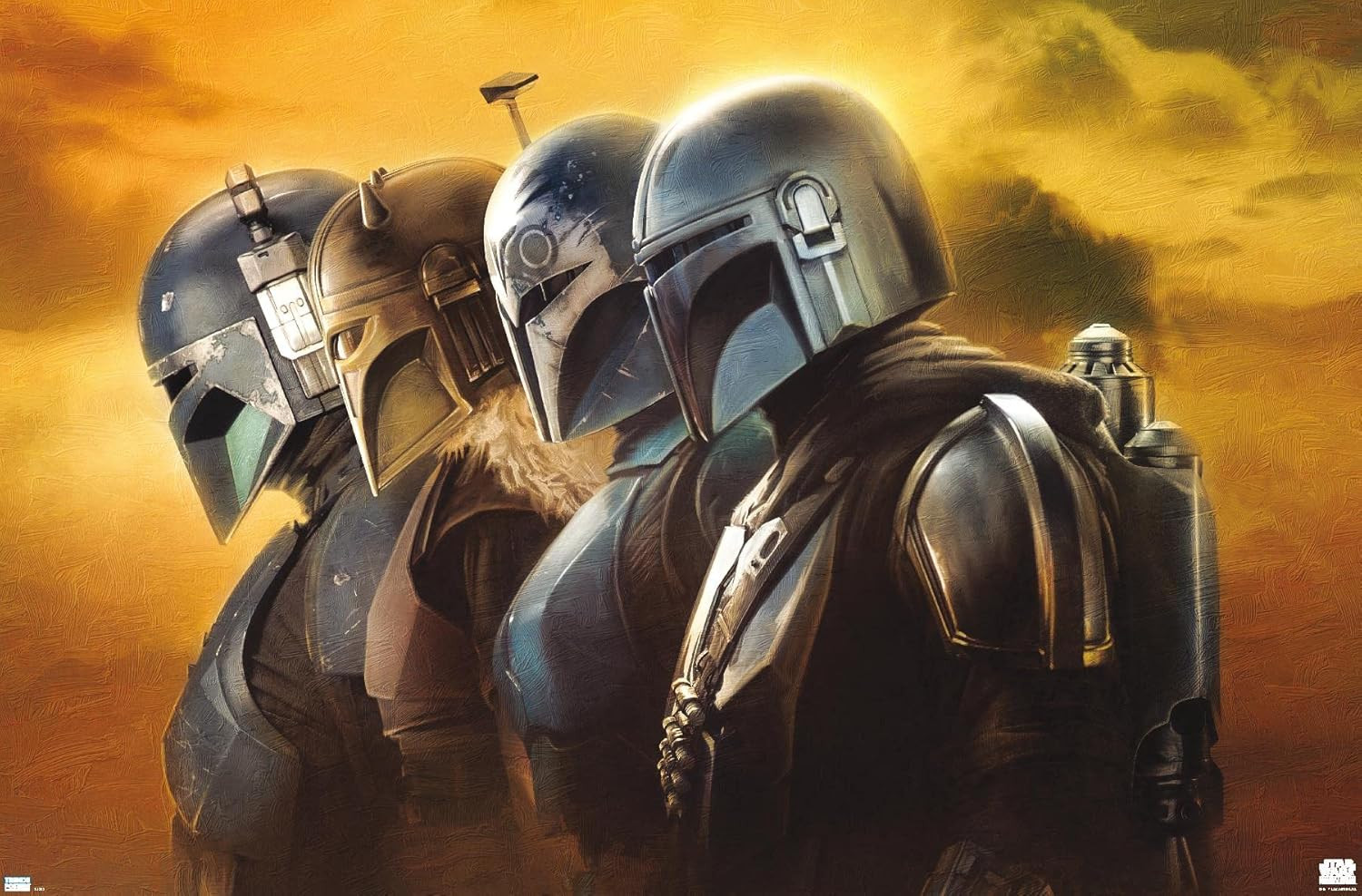 Star Wars: the Mandalorian Season 3 - Helmets Wall Poster, 34L X 22.4W, Premium 