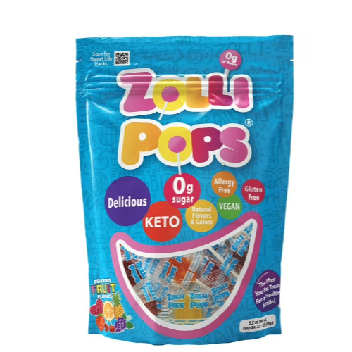 ZOLLIPOPS Lollipops,Sugar Free Candy, Allergen Free Natural Fruit Flavor 5.2 oz