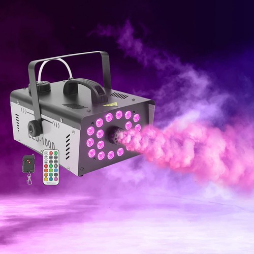 LED Show Fog Machine Party Effects Stage Smoke Machine+Remote Control 1000W