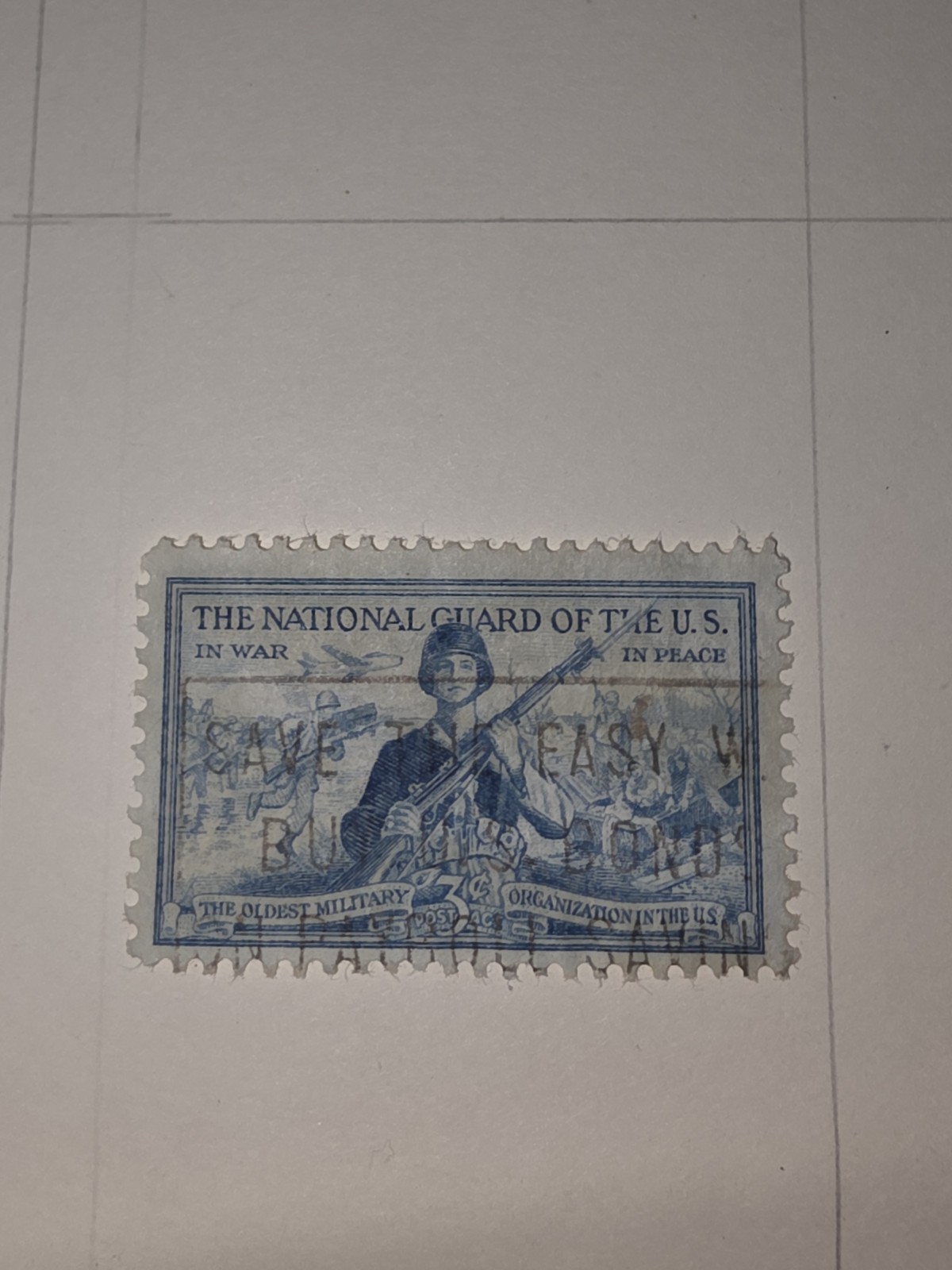 Vintage US National Guard 3c Stamp Used - #F1232