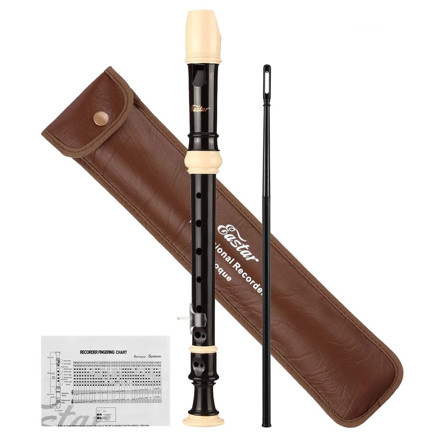 Soprano Recorder Baroque C Key Instrument Cleaning Kit Eastar ERS-21BB Beginners
