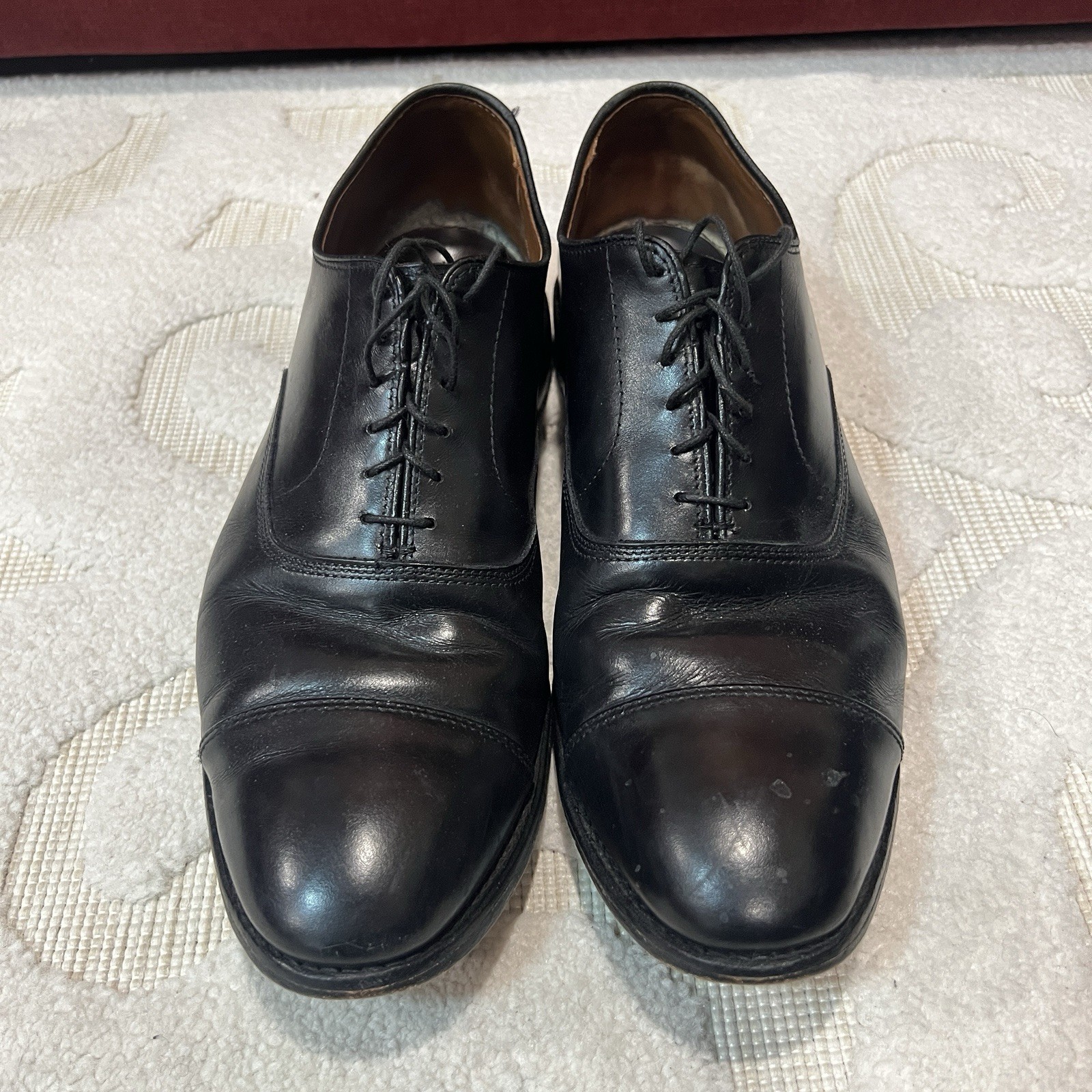 Allen Edmonds Park Avenue Mens Sz 11D Black Leather Lace Up Captoe Dress Shoes