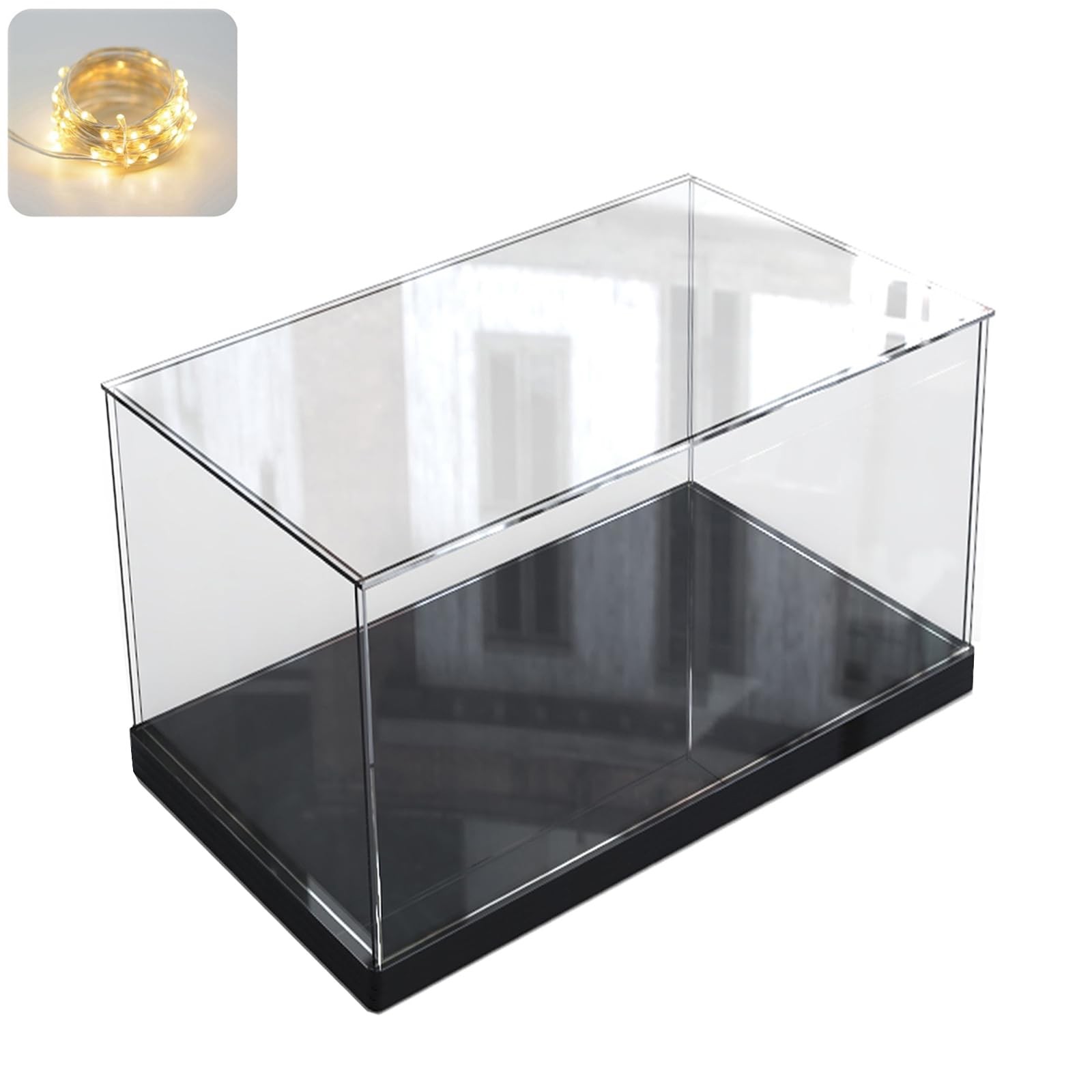 Clear Acrylic Display Case for 7.9 x 3.9 x inch Internal, Black 
